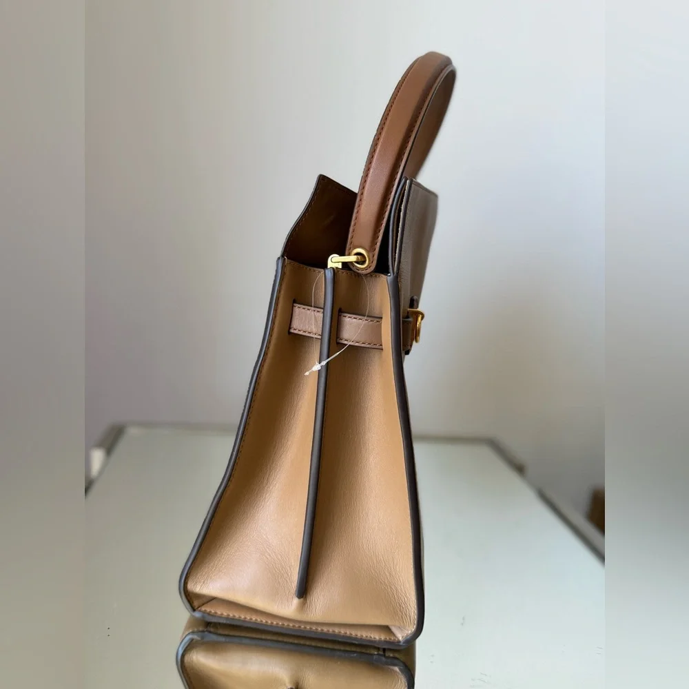 Tory Burch Classic Tan Leather Double Bag - Top-Handle Shoulder Bag